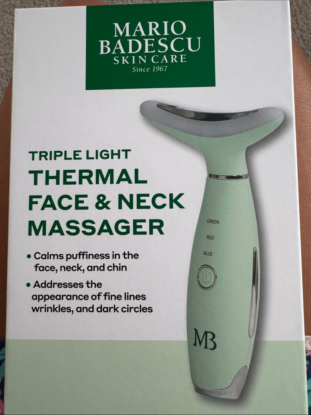 Mario Badescu Mint Green Triple Light Thermal Face & Neck Massager